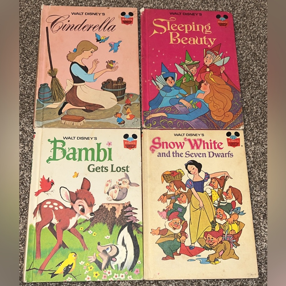 Vintage Disney hard back books 1972-1974 Lot of 4 Books
